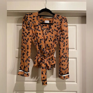 Saylor Tie Waist Peplum Floral Blouse